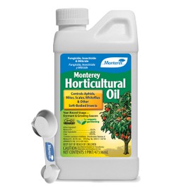 Monterey Horticultural Oil - Organic Gardening Fungicide, Insecticide, & Miticide Bundled with Measuring Spoon - Use for Aphids, Mites, Scales - 16 oz/Pint