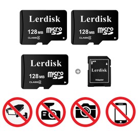 Factory Wholesale Micro SD Card 128MB (0.12GB) Pack of 3 in Bulk Low Capacity for MP3/Old Phones/Small Files Only -Not for Cameras/Dashcams/GB Devices