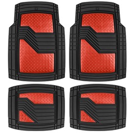 Cat® Heavy Duty Rubber Floor Mats for Car SUV Truck & Van-All Weather Protection, Front & Rear with Heelpad & Anti-Slip Nibs Backing, Trim-to-Fit