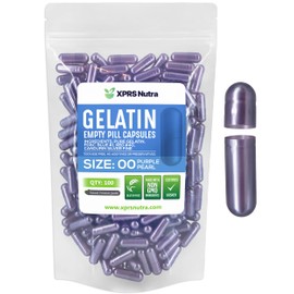 XPRS Nutra Size 00 Empty Capsules - 100 Count Empty Gelatin Capsules - Empty Pill Capsules - DIY Capsule Filling - Fillable Pill Capsules Empty Gel Caps (Purple Pearl)