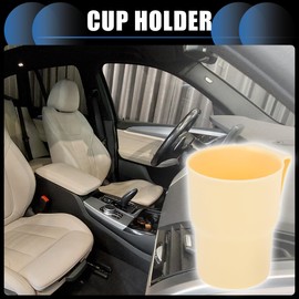INFINAUTO Cup Holder, 3.46" Car Center Console Armrest Add-On Cup Holder ABS Beige, 1 Pc