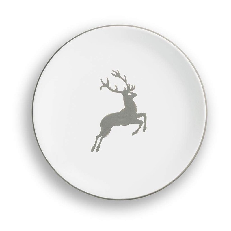 GMUNDNER KERAMIK Dessert Plate Diameter 20 cm Grey Deer Handmade
