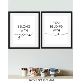 Govivo I Belong With You, You Belong With Me - A Pair Of Love Wall Decor Art Prints with white backgrounds - unframed artwork printed on photograph paper