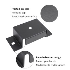 ESUDNT Utility Trailer Stake Pocket, 2x4 Brackets for Wood, Flat Beds and Trucks, Frosted Anti-Slip Process (Black, 4Pack, Included mounting Bolts and Nuts)