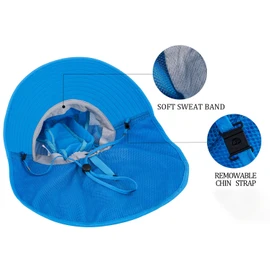 Kids Sun Hat UPF 50+ Boy Girl Protection Hat Wide Brim Beach Hats with Mesh and Adjustable Chin Strap