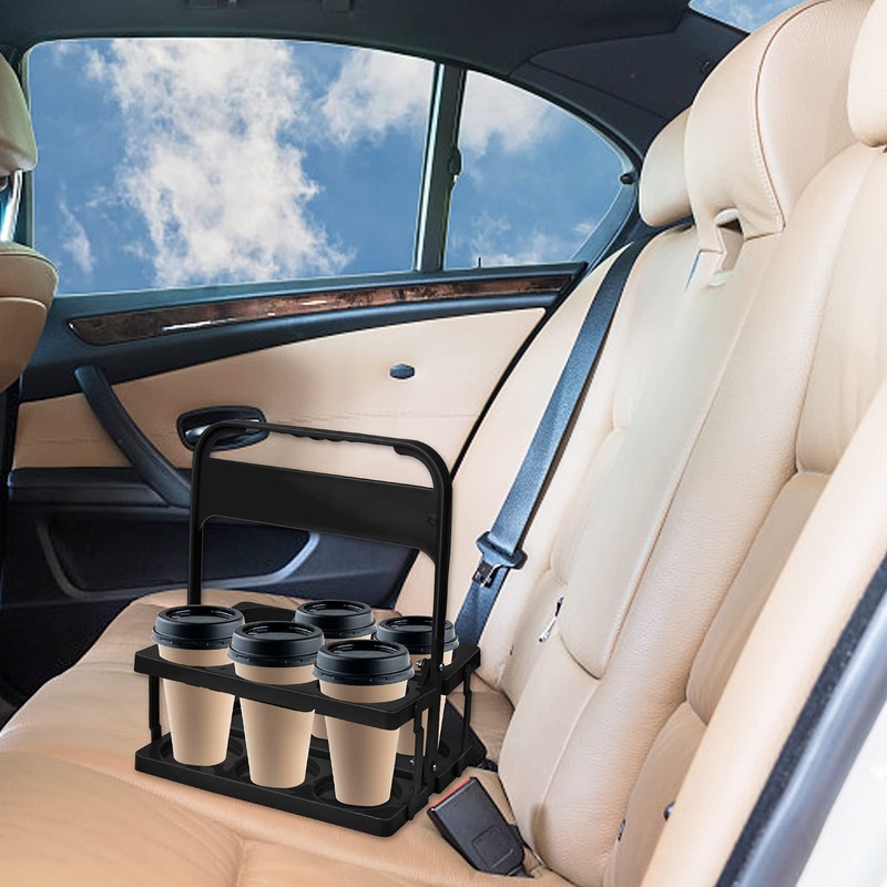 Elesunory Plastic Portable Cup Holder, Foldable Cup Holder with Handle,