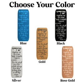 TYLDUM Car Mezuzah, Jewish Car Mezuzah for Auto with Travelers Prayer Without Scroll Engraved Blessing, Judaica Gifts, Yisrael Gifts, Made in Canada Plexiglass by Jewish Artisan (2, Silver)