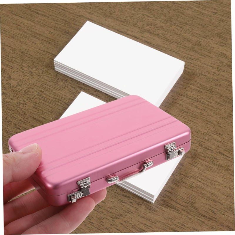 jojofuny Mini Briefcase Business Card Holder Card Case Portable Id