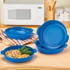 Collections Etc Stackable Plastic Microwave Plates - Set of 4