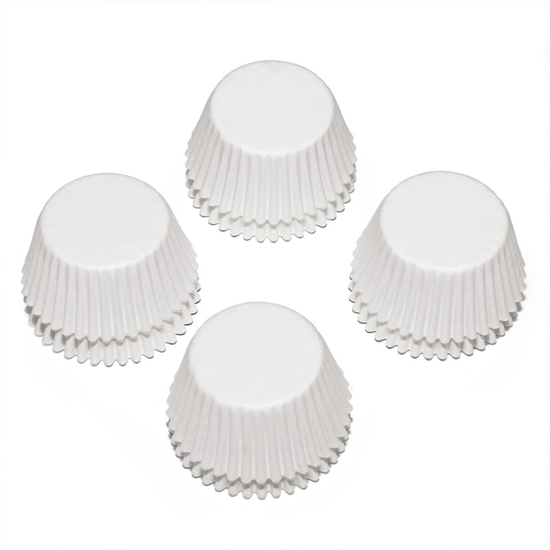 Caperci 500 Count Mini Cupcake Liners White Muffin Liners Greaseproof