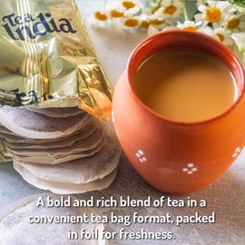 Tea India Orange Pekoe Black Tea Chai Flavorful Blend Of Black Tea & Natural Ingredients Strong Full-Bodied Traditional Indian Caffeinated Tea 80 Round Teabags Pack of 6