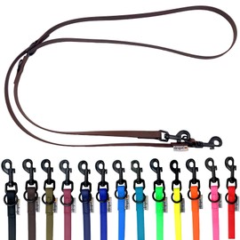 Biothane Dog Lead Black Hook Adjustable for Small Dogs / Large Dogs 2 m / 2.40 m / 2.80 m / 3.50 m / 5 m (Brown, 2.40 m x 13 mm)