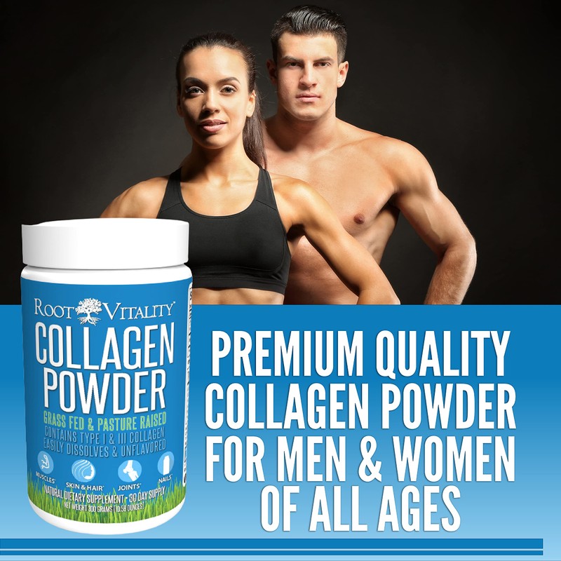 Root Vitality Collagen Peptides Powder - Grass-Fed, Pasture-Raised Hydrolyzed Protein