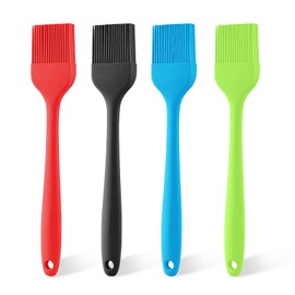 BBQ Basting Brush, 4 Pieces BBQ Basting Pastry Brush for BBQ, Grill, Baking, Cooking (4 Colours)