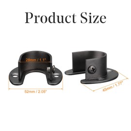 1.1'' Dia Stainless Steel Rod Socket Flange Rod Holder Bracket End Supports for Bathroom Closet Curtain, Set of 2, Black
