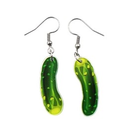 Dill Pickle Funny Earrings. Pair of Gag Gift Pickle Earrings for Women/Adults.