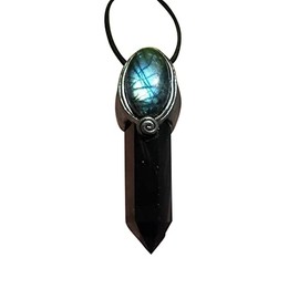 Witches Hour. Pagan Jewelry Crystal Necklace for Women or Men. Black Obsidian Gemstone Pendant Witchy Wicca Wiccan Triple Goddess Gifts (Silver Base)