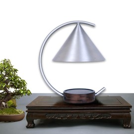 Tsukimi TouchOn Candle Warmer Lamp w/ 2 Bulbs,Japanese Captivating Moonlit Sculpture,Intuitive to Use,Touch On/Off&Dim,Large Size12.8"X10.6"X8.5",Wider Shade,Bamboo Base,for Varieties of Jar Candles