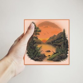 Sellos transparentes de paisaje natural para hacer tarjetas, fondo de lago de montaña, sellos de goma, árboles, paisaje, sellos de silicona transparentes para tarjetas de regalo, bricolaje,