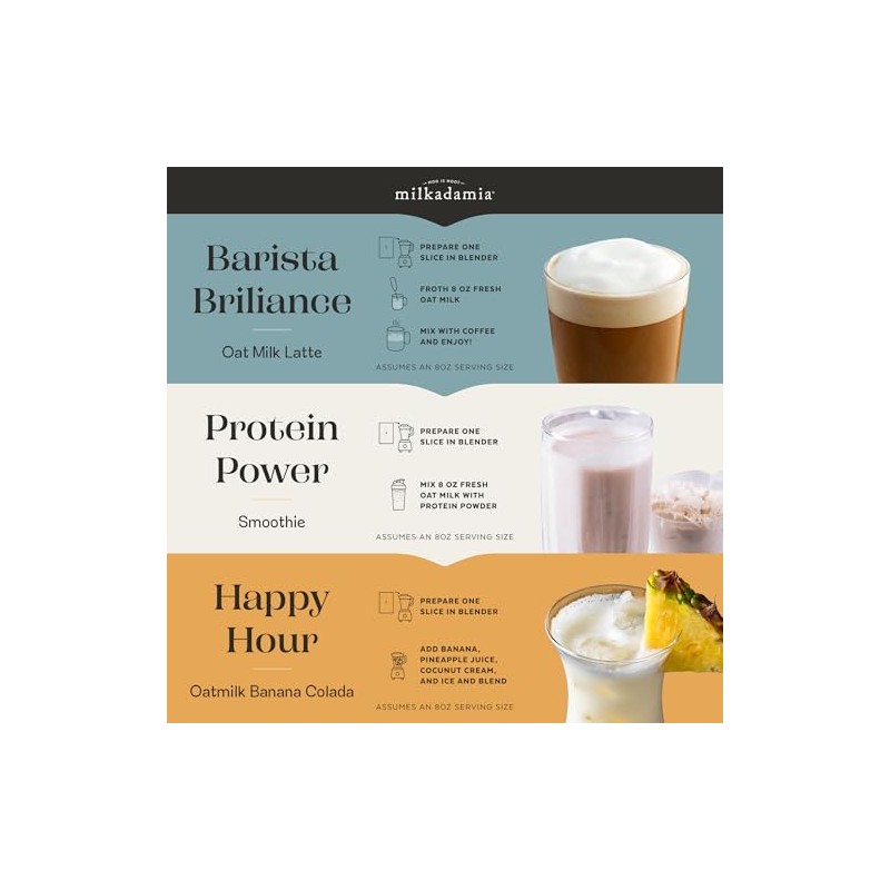 milkadamia Oat Milk Slices, 20 Slices (Makes 8 Fl Oz