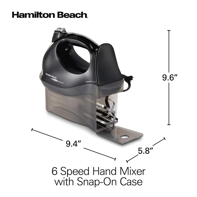 Hamilton Beach Power Deluxe 6-Speed Electric Hand Mixer with Snap-On