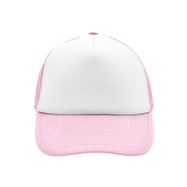noTrash2003 Trucker Mesh Baseball Cap Trucker Hat Unisex One Size and Children's Models Baseball Cap Baseball Hat 30 Colours Plain Two-Tone Polyester Cotton, white-pink