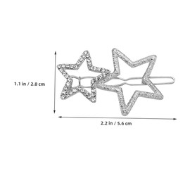 Baluue 2pcs Rhinestone Star Hair Clips Elegant Styling Accessories for Women Girls Nonslip Design for Daily Weddings
