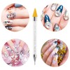 Dual-Ended Rhinestone Picker Dotting Pen with Two Interchangeable Wax Heads,