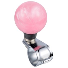 Lunsom Resin Steering Wheel Knobs, Spinner Wheel Spinner Ball, Suicide Knob Steer Wheel Ball Power Handle Turning Assist Helper Fit for Vehicle Truck SUV,Pink