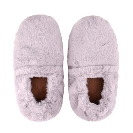 LEONNS Microwavable Slippers for Women and Men - Relaxing Warming Slippers - Natural Feet Warmers - One Size Fits Most (Light Grey)