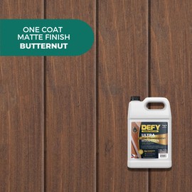 DEFY Ultra Semi-Transparent Outdoor Wood Stain and Sealer in One – Butternut, 1 Gallon, Deck Stain and Sealer | Rich Color and Satin Sheen for All Wood Types