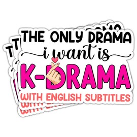 TODOLIA (3Pcs-3in) Funny K-Drama Sticker Pack, Cute Girly Korean Drama Lover Sticker, K-Drama Fan Gift, Korean Movies Kpop Decoration for Laptop Tablet Planner Water Bottle Helmet Car Vehicles - 01