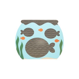 Pearhead Interactive Cat Scratch Toy, Fishbowl Theme, 19"W x 14.8"H x 1.3"D