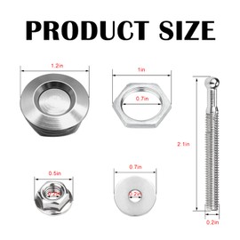 kingsea Quick Latch Hood Pins, Release Latch Lock Clip Push Button Bonnet Kit 1.25in/32mm Diameter Universal for Car Bumper Hood License Plate (Silver, 4 Pack)