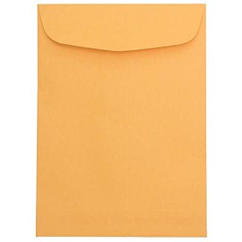 JAM PAPER 7 1/2 x 10 1/2 Open End Catalog Envelopes - Brown Kraft Manila - 50/Pack