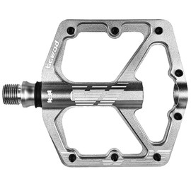 BOWOD Bicycle Pedals Mountain Bike Pedals Lightweight, Flat MTB Pedals w Wide CNC Aluminum Pedal, Clipless BMX Pedals Spindle: 9/16" Cr-Mo, Gravel Pedals Non-Slip w 16Pins for Adult MT Bike Pedals