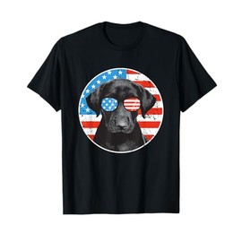 Fourth Of July Dog American Flag July 4th Labrador Retriever T-Shirt