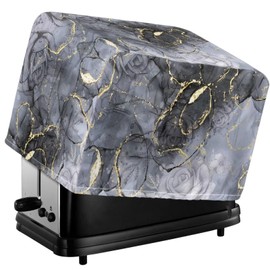 Yatixapu Toaster Cover 4 Slice, Gray Marble, Waterproof Polyester, Drawstring Closure