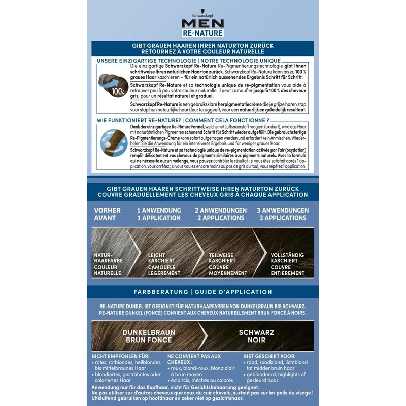 Schwarzkopf Re-Nature Men's Dark – Pack of 1