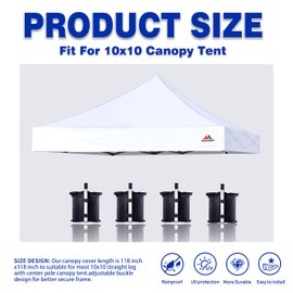 SCOCANOPY Commercial 10x10 Canopy Replacement Canopy Top,Canopy Cover ONLY (Khaki)