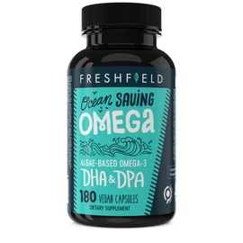 Ocean Saving Omega 3, Fish Oil Replacement, 6-Month Supply, Sustainably Sourced, Highest Levels of DHA per Capsule (440 mg), Algae Oil, w/DPA (180 Count (Pack of 1))