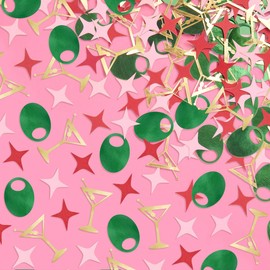 xo, Fetti Martini and Olive Confetti - 200 pcs | Cocktail Bachelorette Decoration, Tini Bit Older Birthday Party Tablescape, Extra Dirty Dinner Setting, Casino Bach Decor