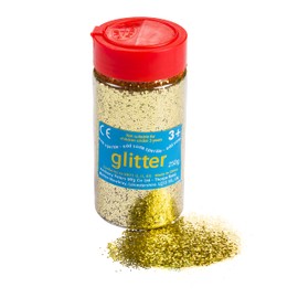 Glitter - 250gram tub with Easy Pouring, resealable lid - Gold