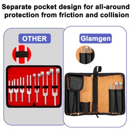 Tuning Fork (128Hz, 256Hz, 512Hz), Premium 6 Piece Kit with Leather Pouch for Yoga, Musical Instruments, Ideal Spiritual Gift for Women