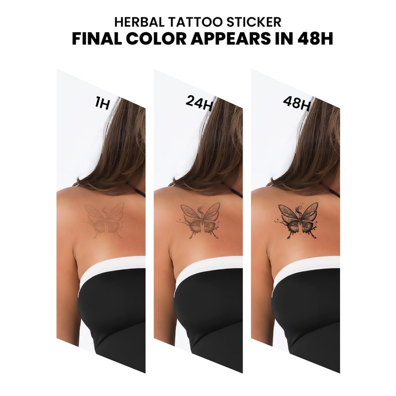 UBICA Floral Semi Permanent Tattoo Realistic Rose Temporary Tattoo 2