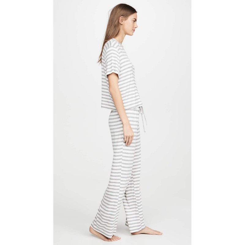 Honeydew Intimates Women's All American PJ Set, Ivory Stripe, M