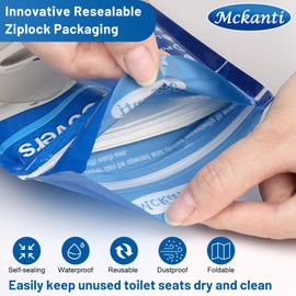 Mckanti Toilet Seat Covers Disposable - 120 Pack XL Flushable Paper Toilet Seat Covers for Adults Kids Potty Training, Biodegradable Travel Essential Accessories for Public Restrooms Airplane Camping