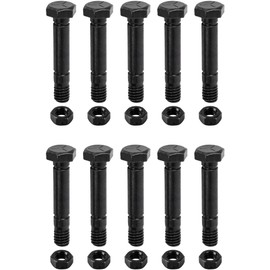 BlueStars 52100100 Snow Blower Shear Pins and Nuts - Fits Ariens 52100100 521001 00659100 John Deere AM136890 Rotary 5575 Snowthrower - Pack of 10