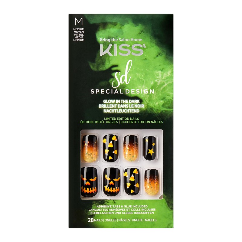Kiss Halloween Special Design Nails - Spooky Season, Medium Length,