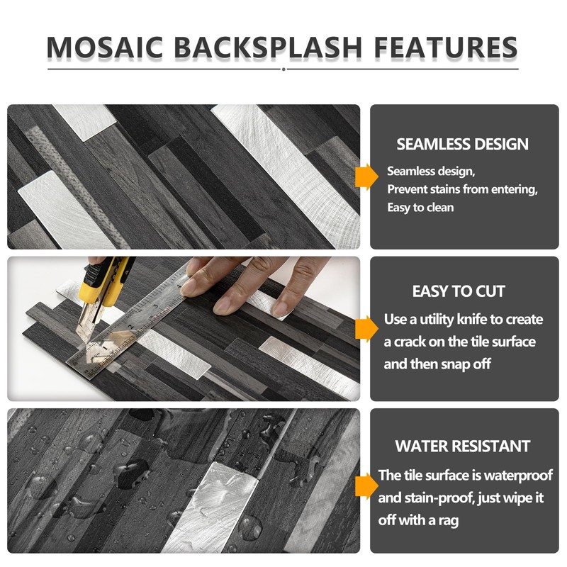 STICKGOO 2 Sheets Peel and Stick Backsplash Tile, Stick on
